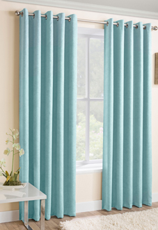Vogue Eyelet, Sky Blue - Ready Made Curtains
